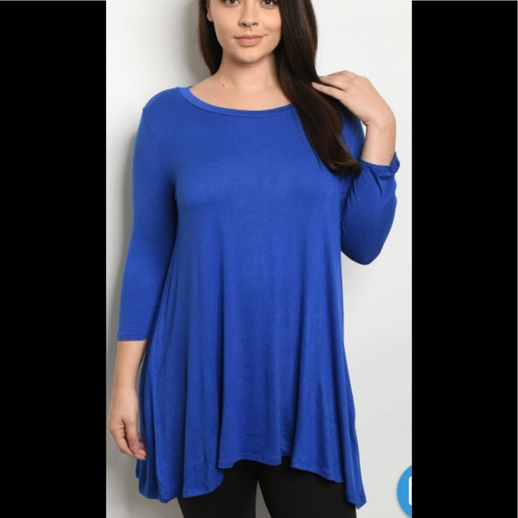 Sweet B Tops - Sweet B Royal Navy Tunic plus size